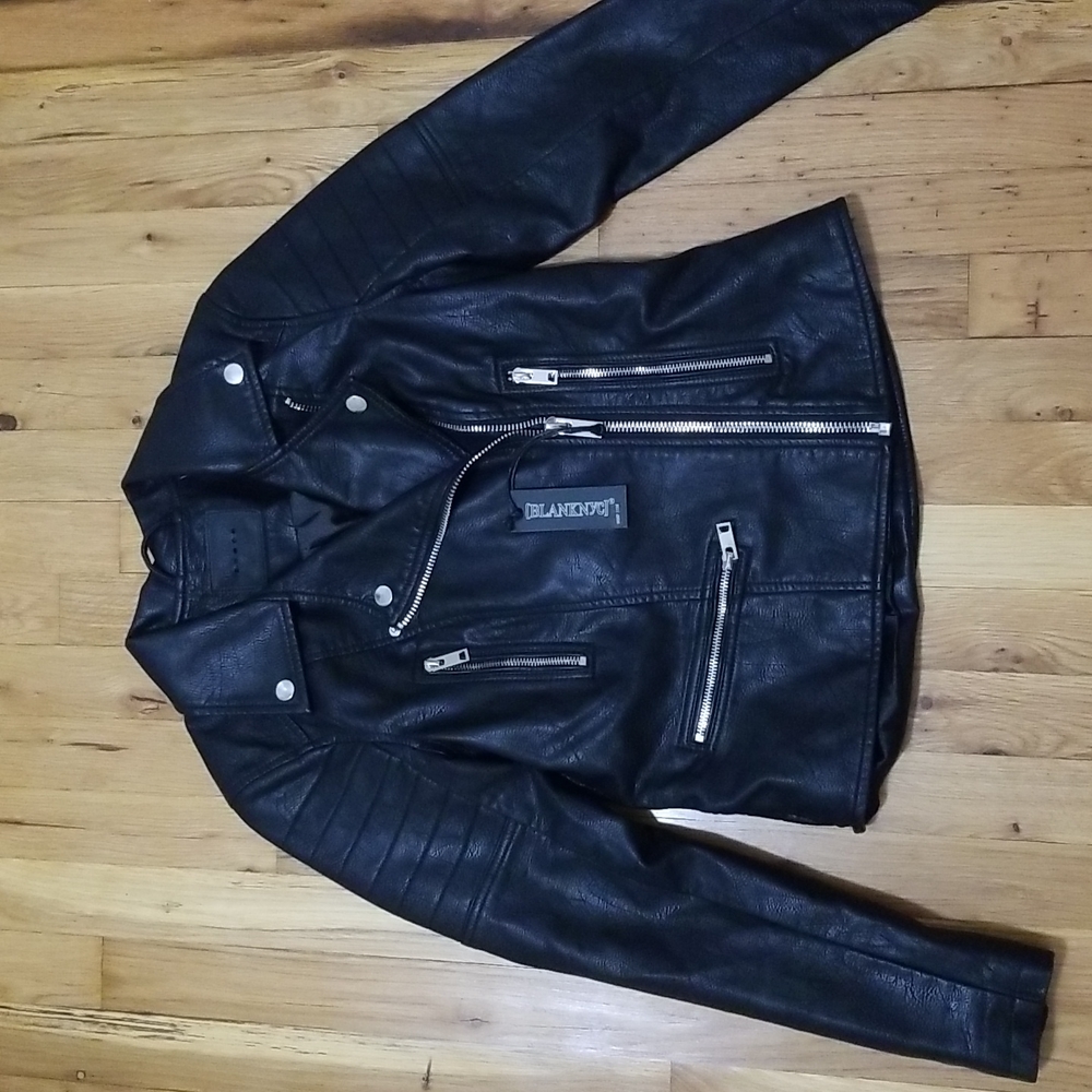 NWT faux leather motorcycle jacket.